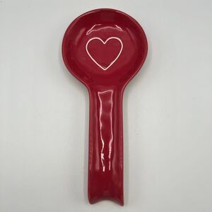 NWOT Rae Dunn Red WHITE HEART Spoon Rest